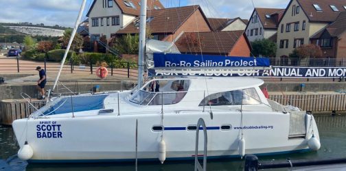 Spirit of Scott Bader pictured at dock in Port Solent marina