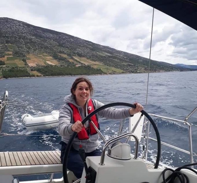 Diane sailing in Croatia